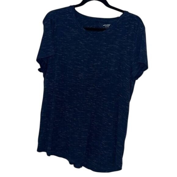 Avia Womens Blue Space-Dye T-Shirt L/G (12-14) Rayon & Spandex Made In Egypt - Picture 1 of 7